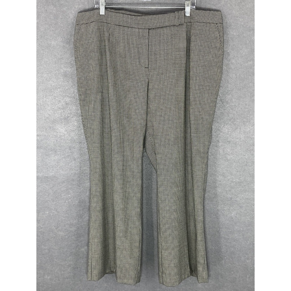 Talbots Pants Petite 22W Black Gray Houndstooth Wool Blend Professional Office